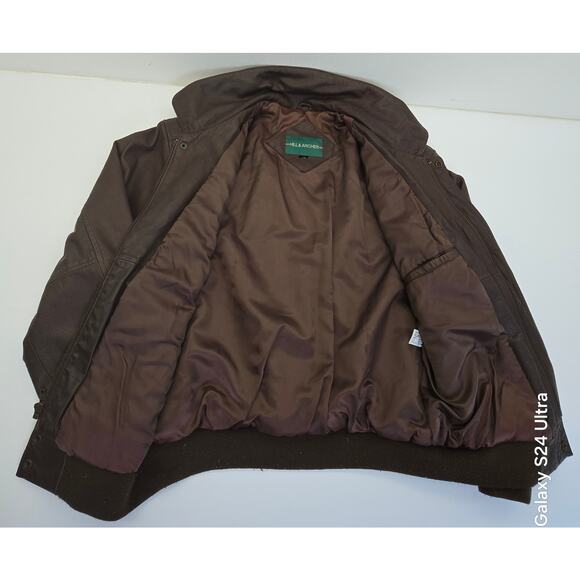 Vintage Hill & Archer Brown Leather Aviator Flight Bomber Insulated Jacket Men M - Picture 6 of 10
